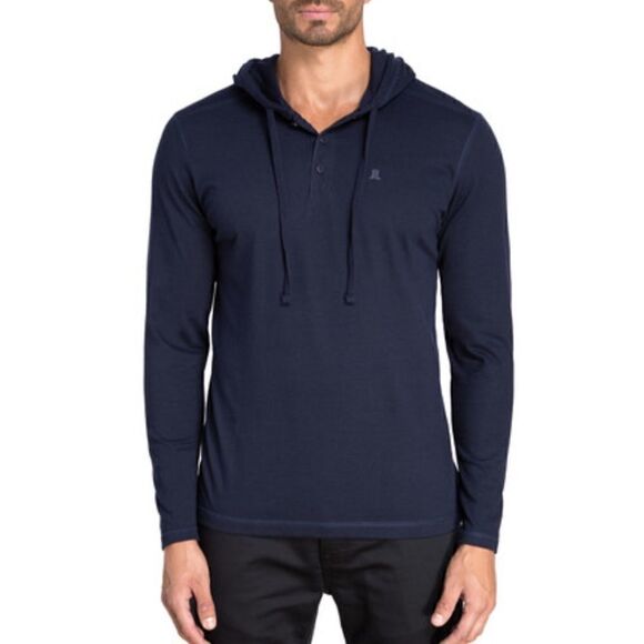 BNWT!!!JARED LANG HENLEY KNIT HOODIE // TOTAL ECLIPSE - Picture 1 of 10